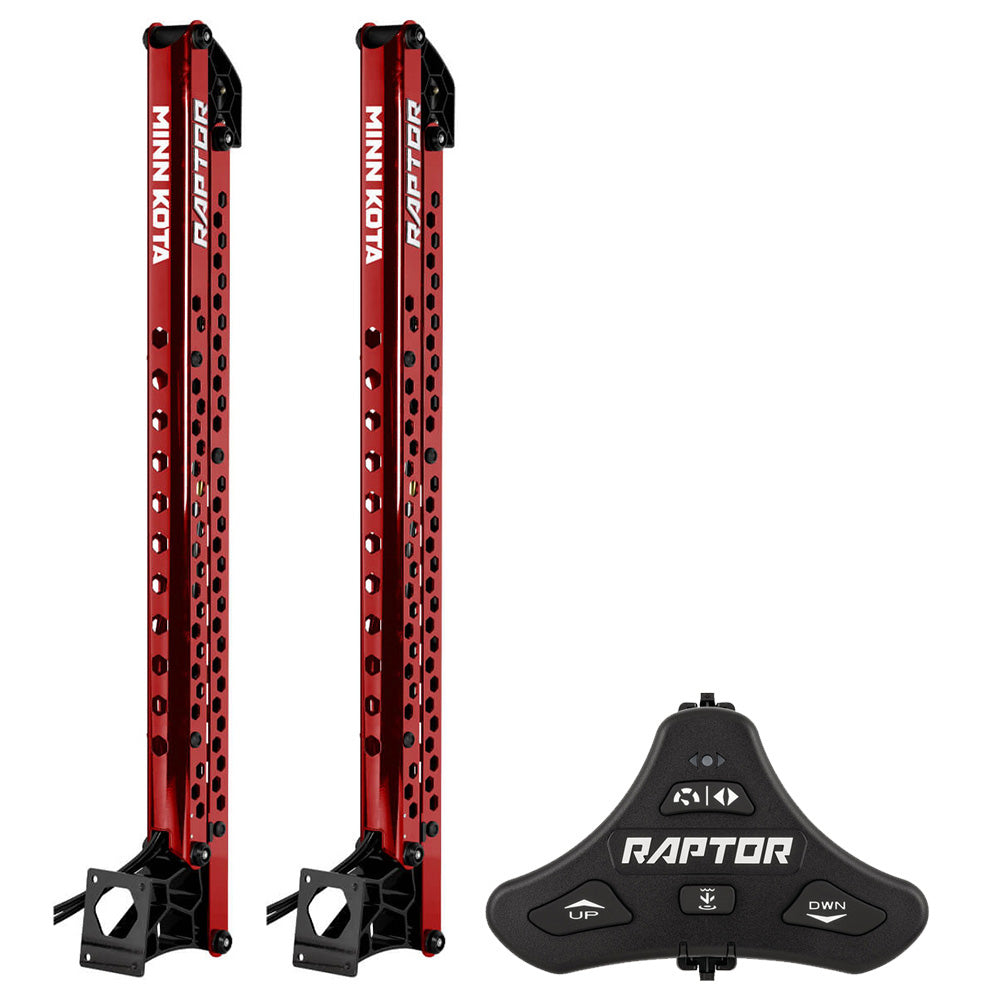 Minn Kota Raptor Bundle Pair - 10&#39; Red Shallow Water Anchors w/Active Anchoring  Footswitch Included [1810632/PAIR]