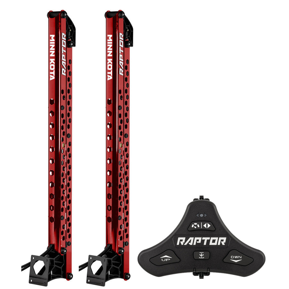 Minn Kota Raptor Bundle Pair - 8&#39; Red Shallow Water Anchors w/Active Anchoring  Footswitch Included [1810622/PAIR]