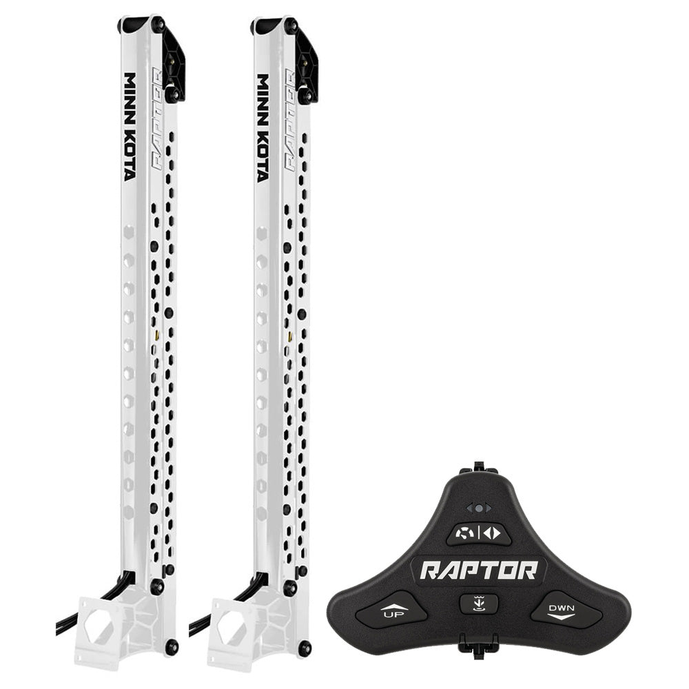 Minn Kota Raptor Bundle Pair - 8&#39; White Shallow Water Anchors w/Active Anchoring  Footswitch Included [1810621/PAIR]