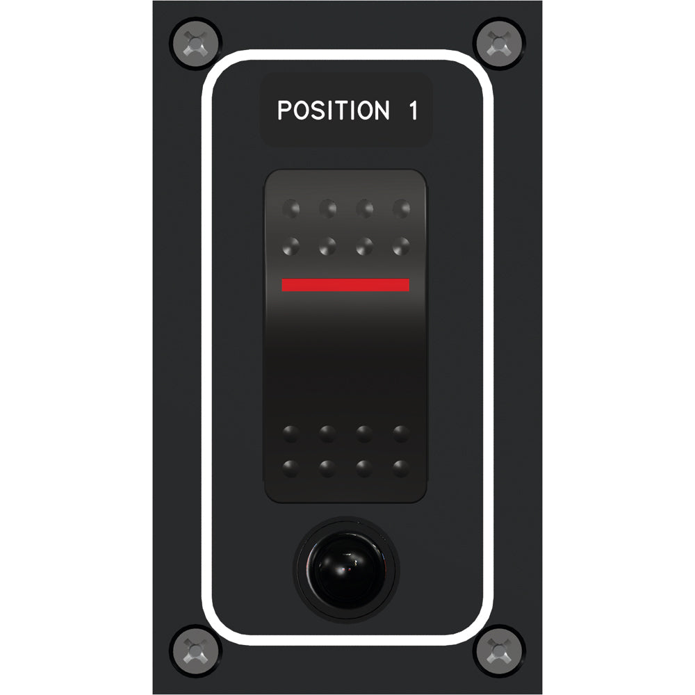 Paneltronics Waterproof Panel - DC 1-Position Illuminated Rocker Switch &amp; Circuit Breaker [9960021B]