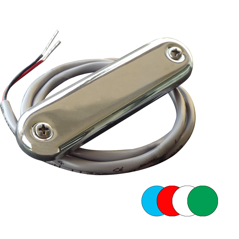 Shadow-Caster Courtesy Light w/2&#39; Lead Wire - 316 SS Cover - RGB Multi-Color - 4-Pack [SCM-CL-RGB-SS-4PACK]