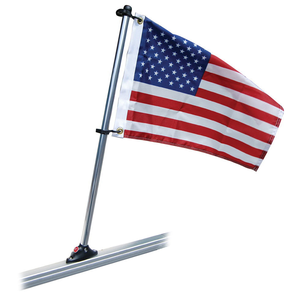 Taylor Made Pontoon 24&quot; Flag Pole Mount &amp; 12&quot; x 18&quot; US Flag [921]