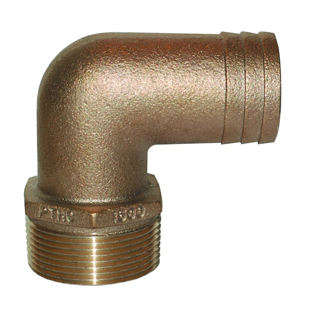 GROCO 1-1/4&quot; NPT x 1-1/4&quot; ID Bronze 90 Degree Pipe to Hose Fitting Standard Flow Elbow [PTHC-1250]