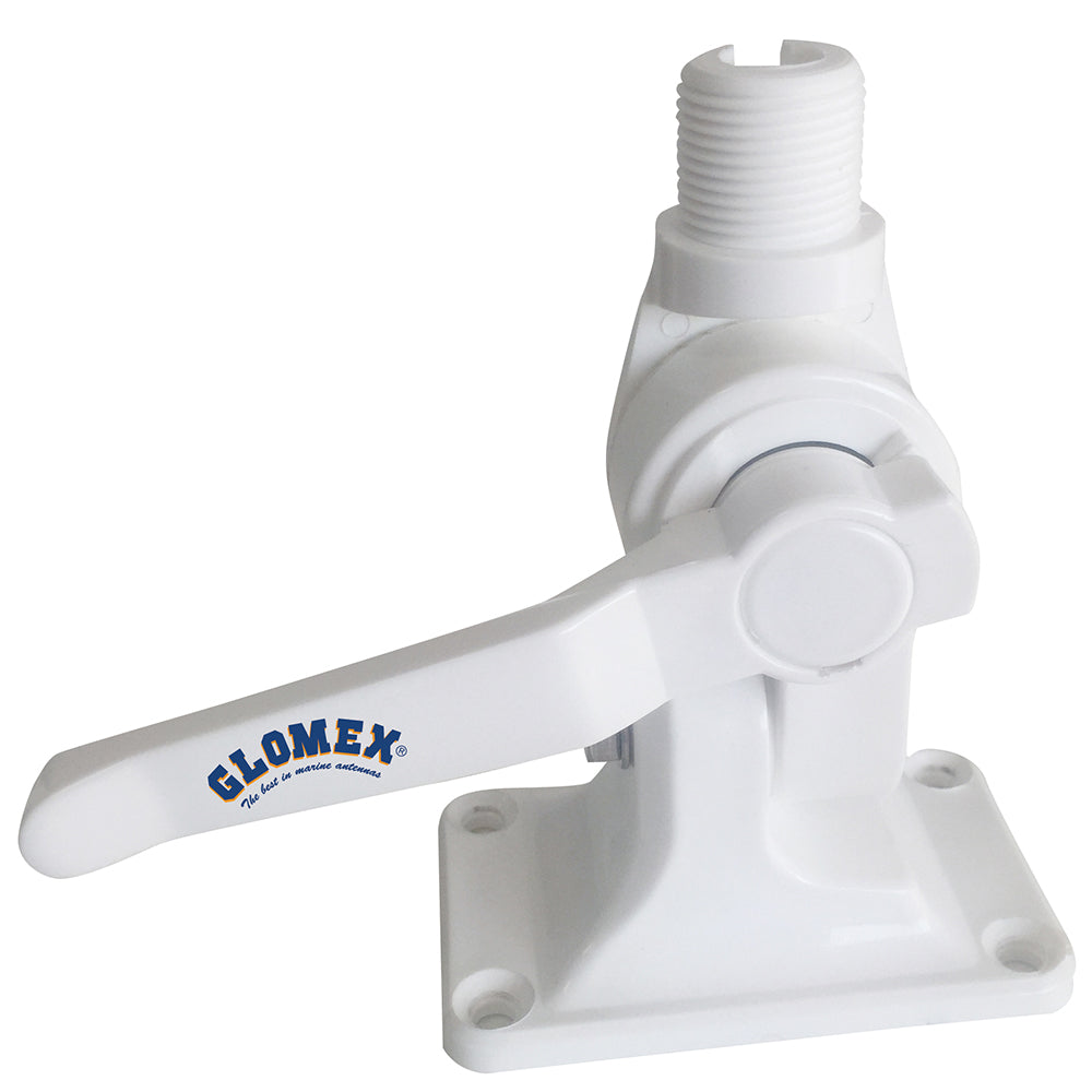 Glomex 4-Way Nylon Heavy-Duty Ratchet Mount w/Cable Slot  Built-In Coax Cable Feed-Thru 1&quot;-14 Thread [RA115]