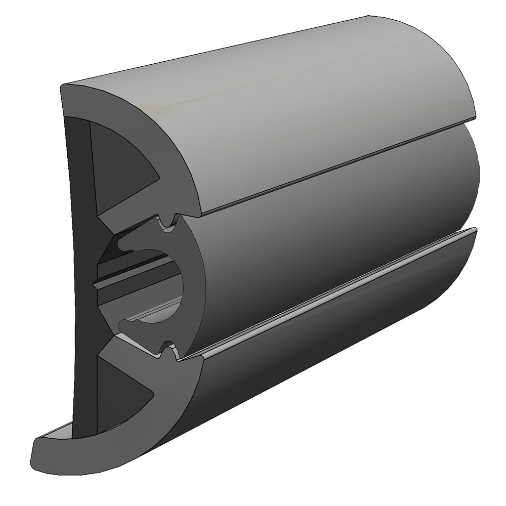 TACO SuproFlex Rub Rail Kit Gray w/Gray Insert - 2&quot;H x 1.2&quot;W x 80L [V11-9990GRD80-2]