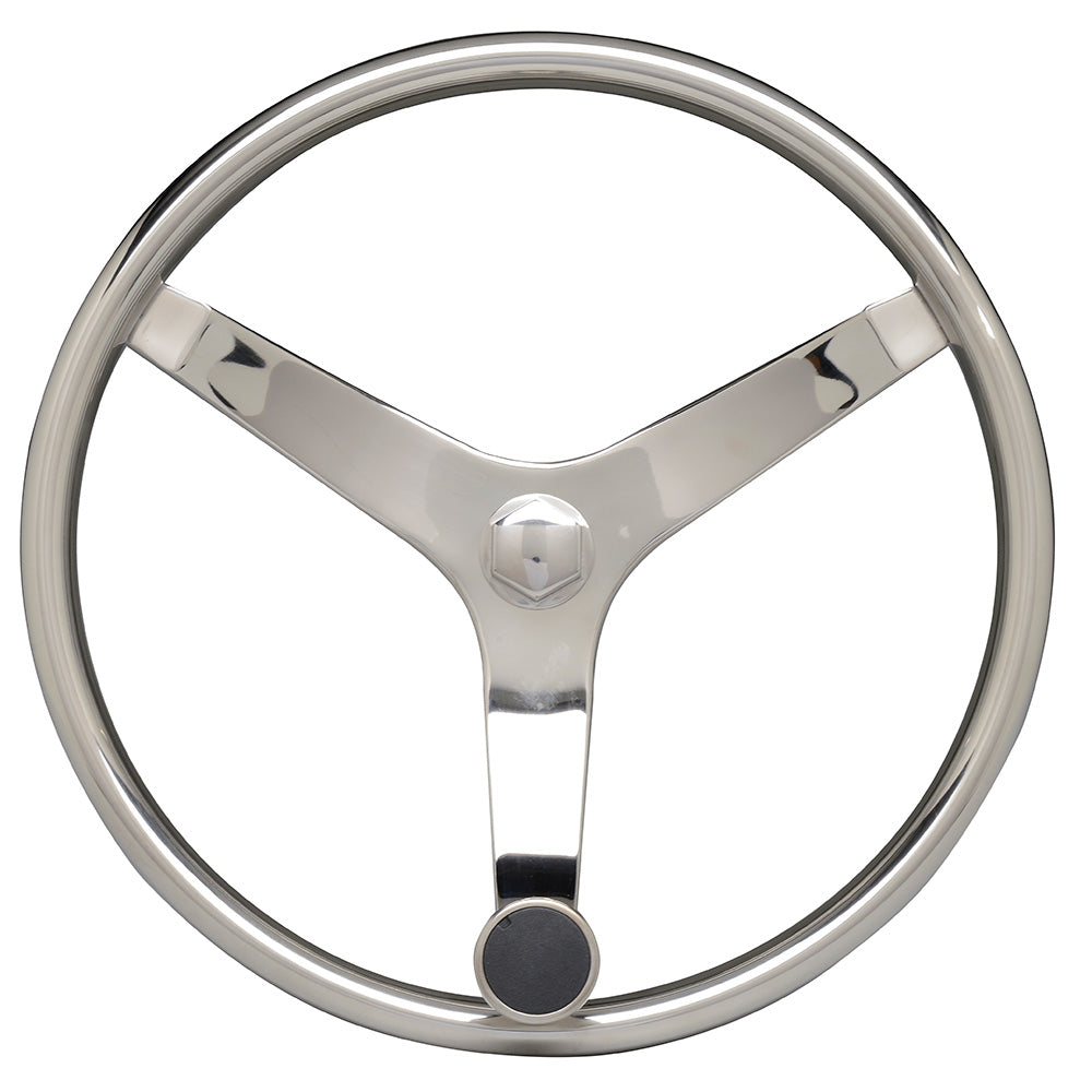 Uflex - V46 - 13.5&quot; Stainless Steel Steering Wheel w/Speed Knob [V46]