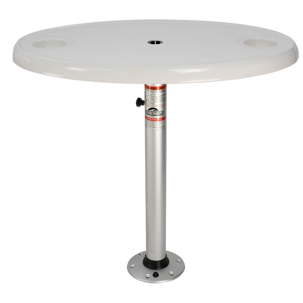Springfield White Oval Table Package - 18&quot; x 30&quot; Threadlock [1690106]