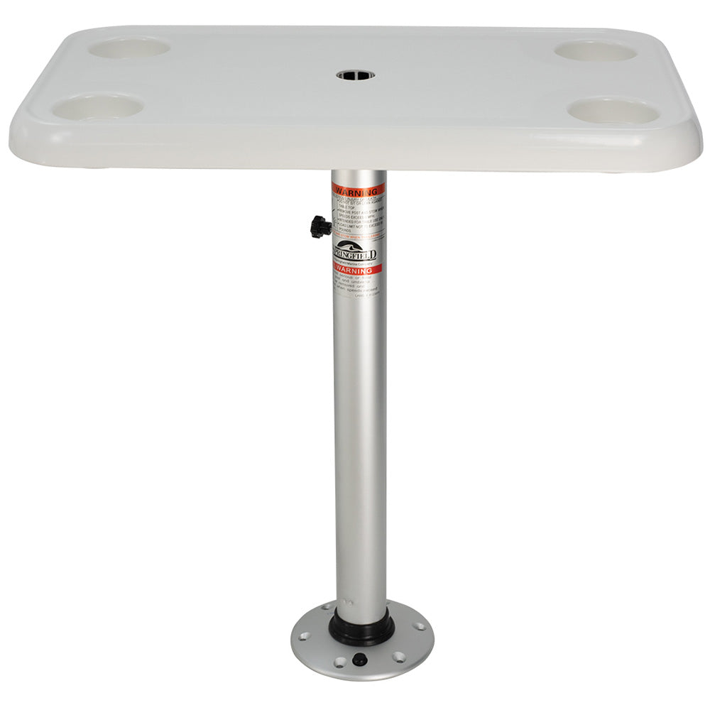 Springfield 16&quot; x 28&quot; Rectangle Table Package - White Thread-Lock [1690107]