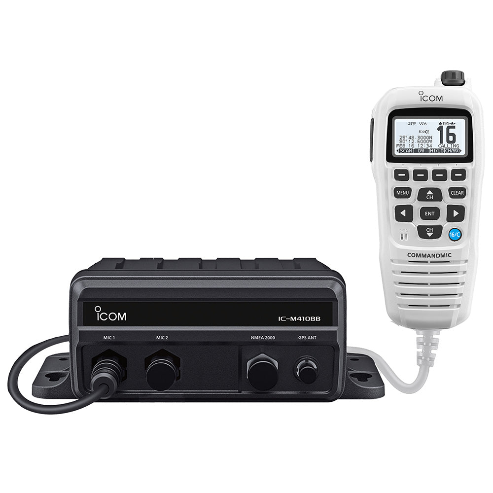 Icom IC-M410BB GW 11 Black Box VHF w/White Command Mic  2 Command Mic Ports [M410BB GW 11 USA]