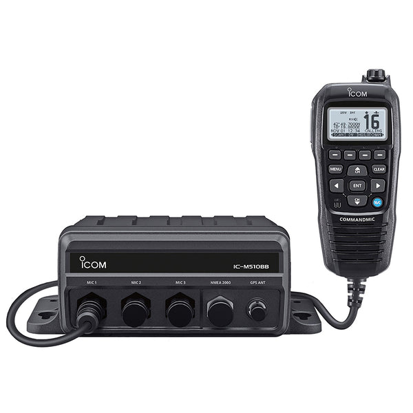 Icom IC-M510BB 21 Black Box VHF w/Black Command Mic  3 Command Mic Ports