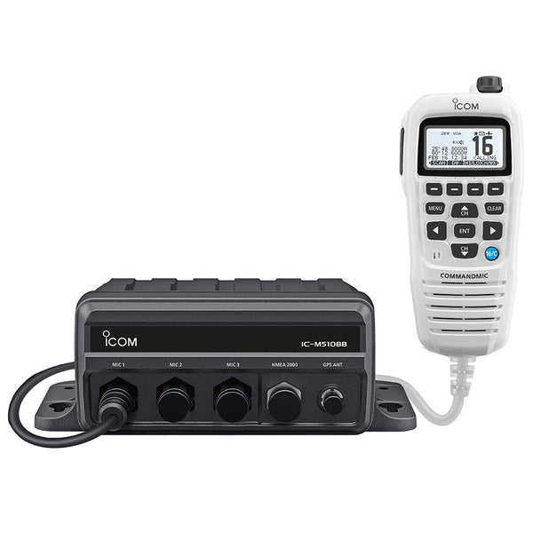 Icom IC-M510BB GW 21 Black Box VHF w/White Command Mic  3 Command Mic Ports