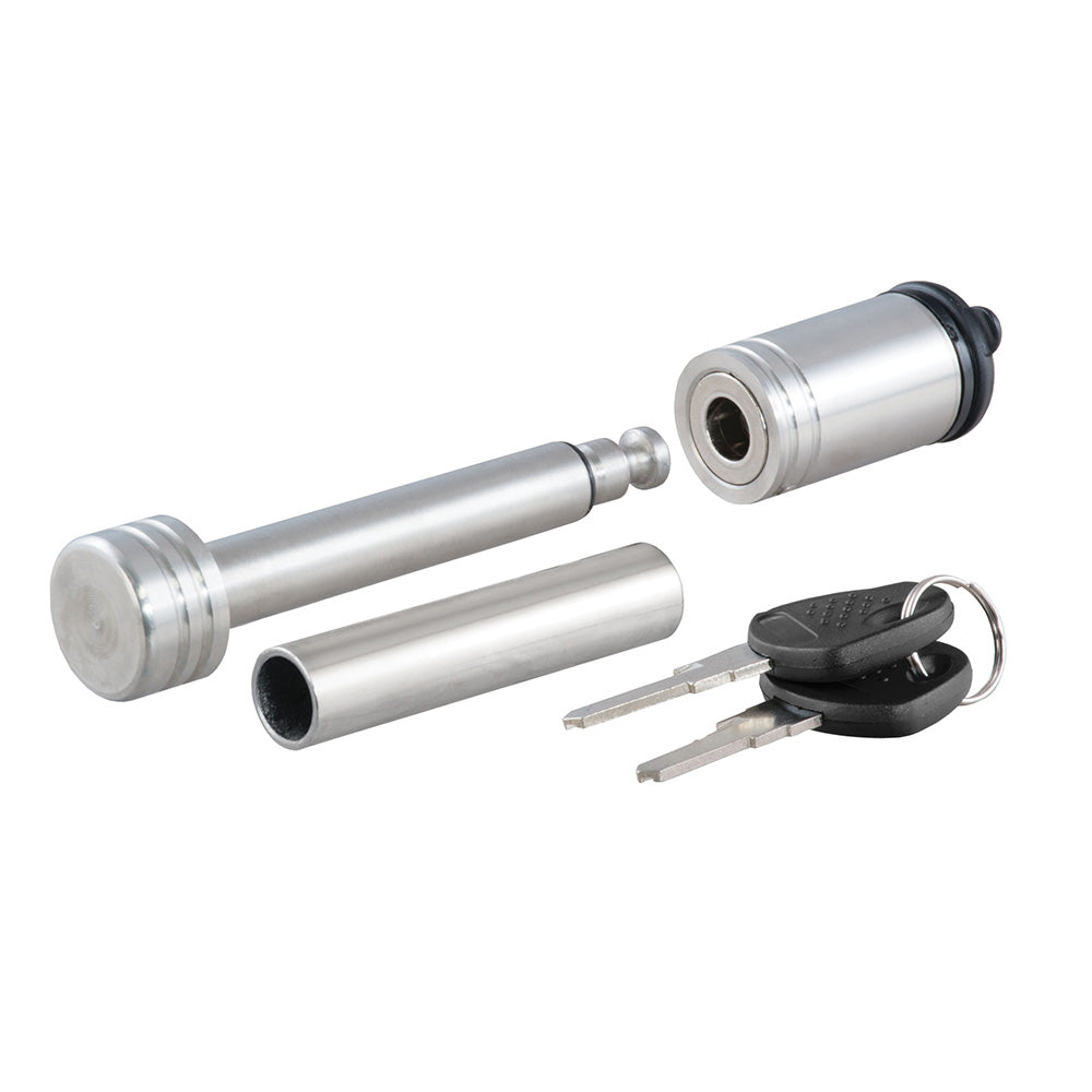 CURT 1/2&quot; Hitch Lock w/5/8&quot; Adapter - 1-1/4&quot; or 2&quot; Receiver - Barbell- Stainless Steel [23517]