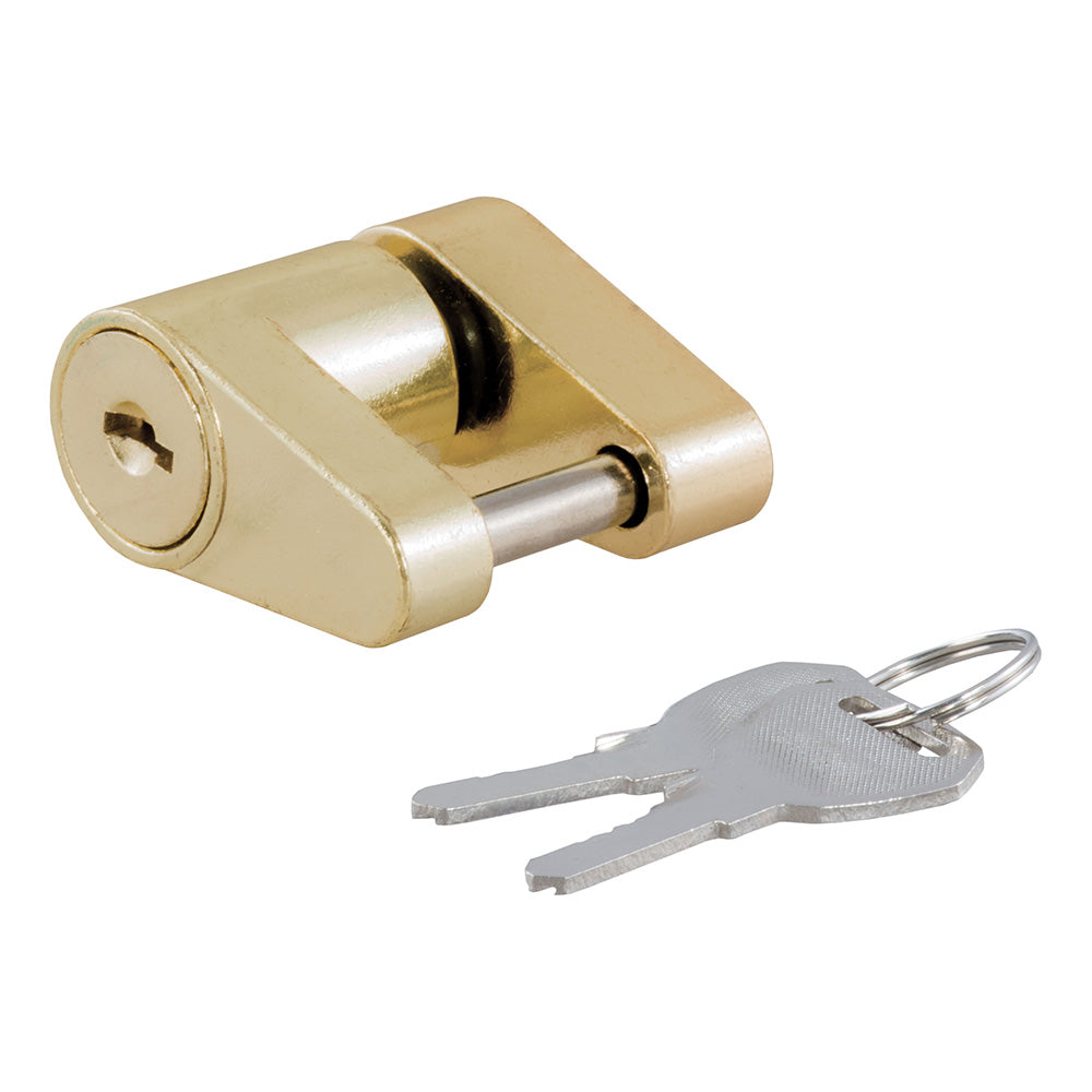 CURT Coupler Lock - 1/4&quot; Pin - 3/4&quot; Latch Span - Padlock - Brass-Plated [23022]