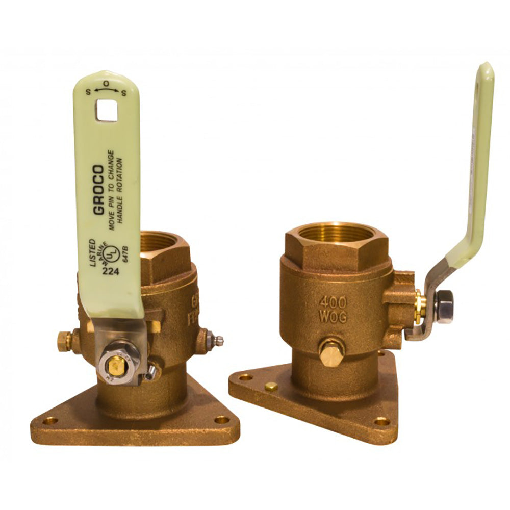 GROCO 2-1/2&quot; Bronze Tri-Flanged Ball Valve/Seacock [FBV-2500]