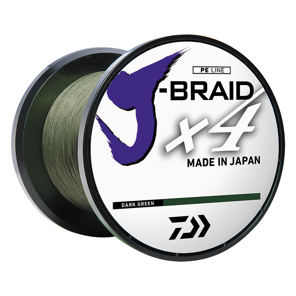 Daiwa J-BRAID x4 Braided Line - 65 lbs - 300 yds - Dark Green [JB4U65-300DG]