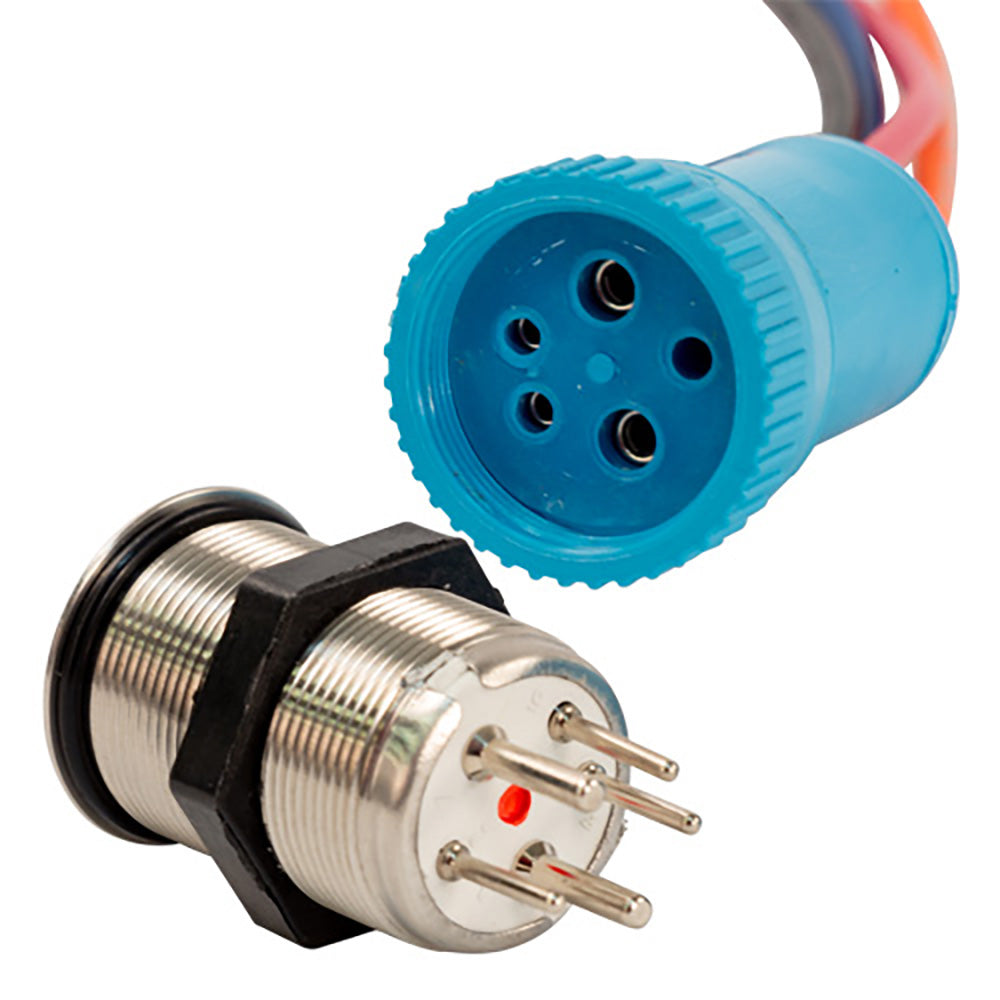 Bluewater 22mm Push Button Switch - Off/On/On Contact - Blue/Green/Red LED - 4&#39; Lead [9059-3113-4]