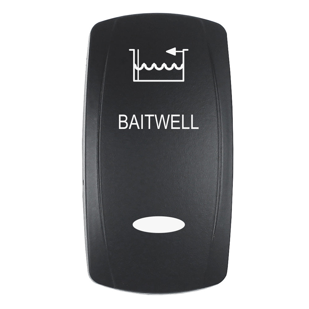 Pacer Actuator - &#39;BAITWELL&#39; f/V Series Contura Switches - Black - Laser Etched (Top/Bottom Light) [EV2LE-BTWL]