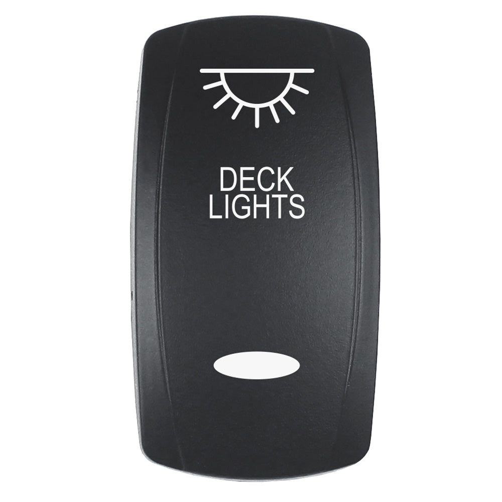 Pacer Actuator - &#39;DECK LIGHTS&#39; f/V Series Contura Switches - Black - Laser Etched (Top/Bottom Light) [EV2LE-DECK]