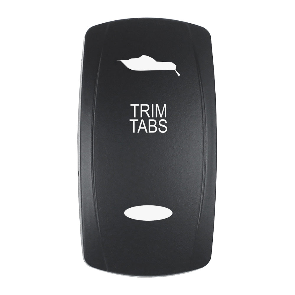 Pacer Actuator - &#39;TRIM TABS&#39; f/V Series Contura Switches - Black - Laser Etched (Top/Bottom Light) [EV2LE-TRM]