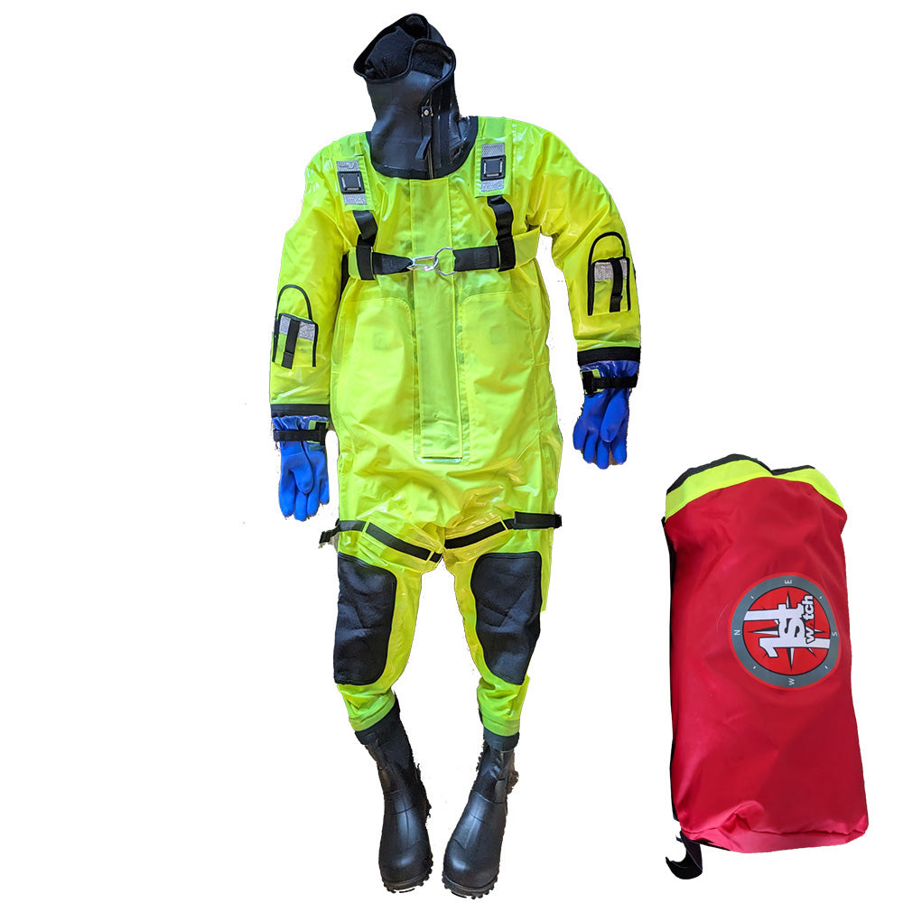 First Watch RS-1008 Ice Rescue Suit Hi-Vis Yellow - Jumbo (Built to Fit Over 6&#39;) [RS-1008-HV-U]