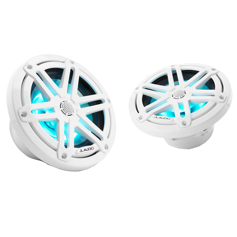 JL Audio M3 Series 6.5&quot; Marine Coaxial Speakers w/Gloss White Sport Grilles w/RGB LED Lighting - M3-650X-S-Gw-i [010-03064-00]