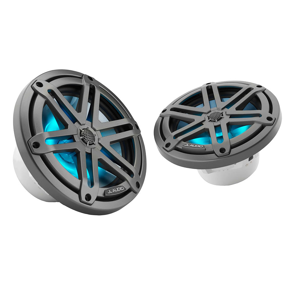 JL Audio M3 Series 7.7&quot; Marine Coaxial Speakers w/Grey Metallic Sport Grilles w/RGB LED Lighting - M3-770X-S-Gm-i [010-03067-00]