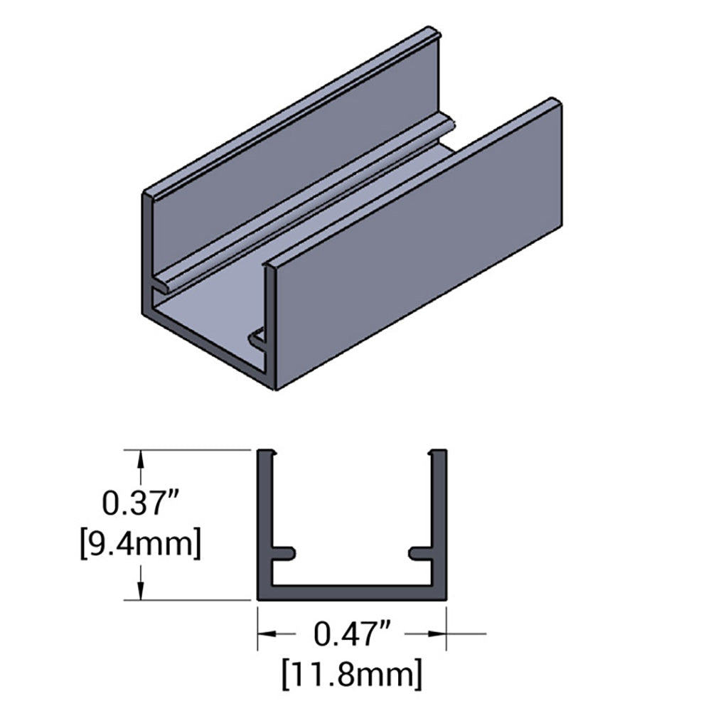 Shadow-Caster Marine Mini Neon Track - 1 Meter [SCM-AL-MINI-TRACK-HDPE-1M]