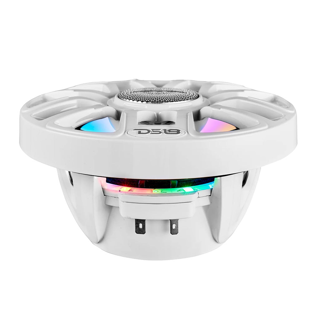 DS18 6.5&quot; 2-Way Coaxial Marine Speakers w/Digital LED Lights  Bullet Tweeter - White - 150W, 4-Ohm [NXL-IQ6/WH]