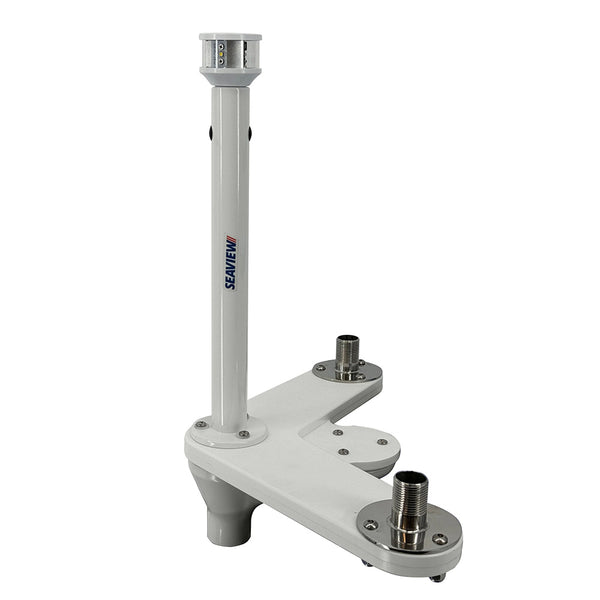 Seaview Triple Mount Adapter w/C5 Certified LED Light 12" Post  Threaded 1"-14 Thread Bases f/GPS Units