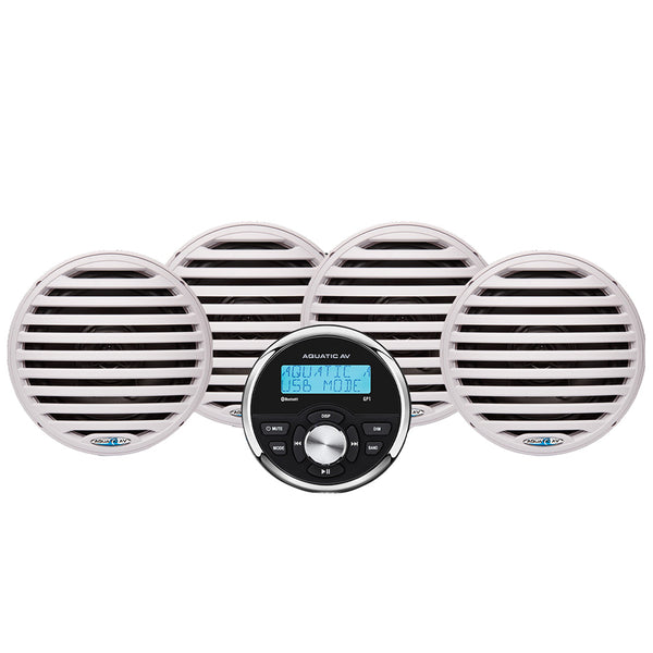 Aquatic AV Economy Gauge Stereo/Speakers Kit - White