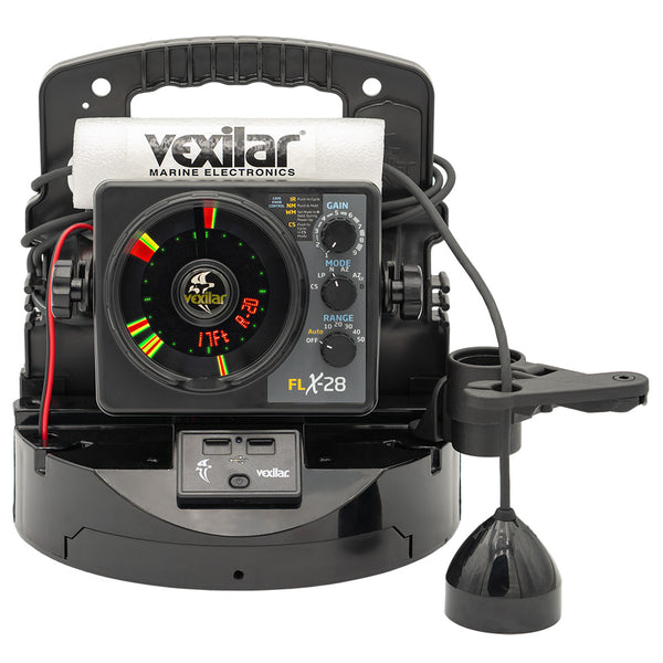Vexilar FLX-28 Pro Pack Elite Fishing System w/Pro View Ice-Ducer  Vexilar Lithium Battery