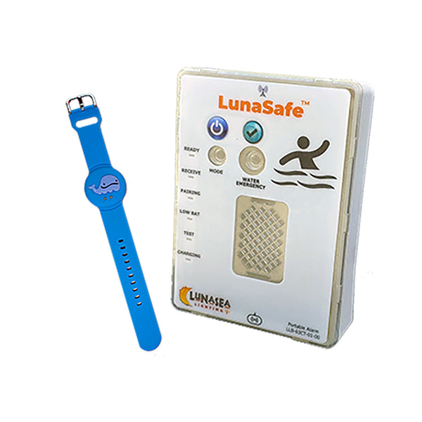 Lunasea Water Activated RF Transmitter w/Rechargeable Alarm Receiver - Blue