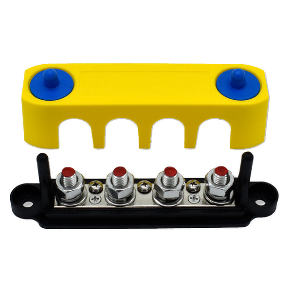 Bluewater Common Stud 4 Gang Positive Terminal Busbar w/Cover