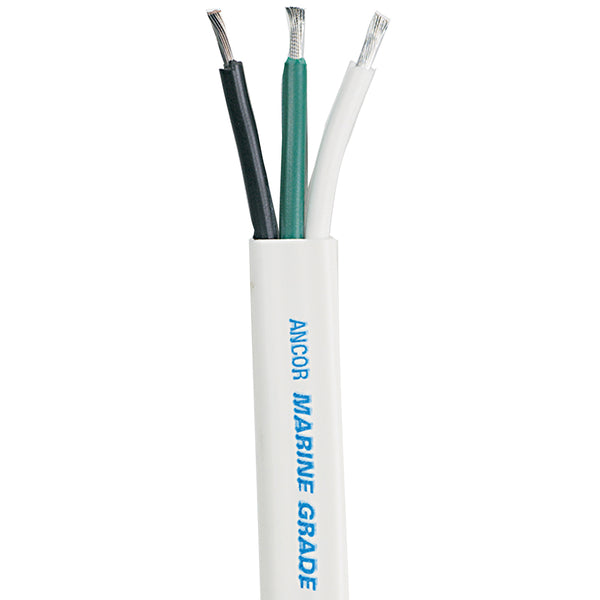 Ancor White Triplex Cable - 12/3 - White, Black, Green - Sold by the Foot