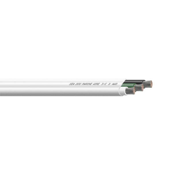 Sea-Dog 8/3 AWG Flat Triplex Wire - White/Green/Black - 50'