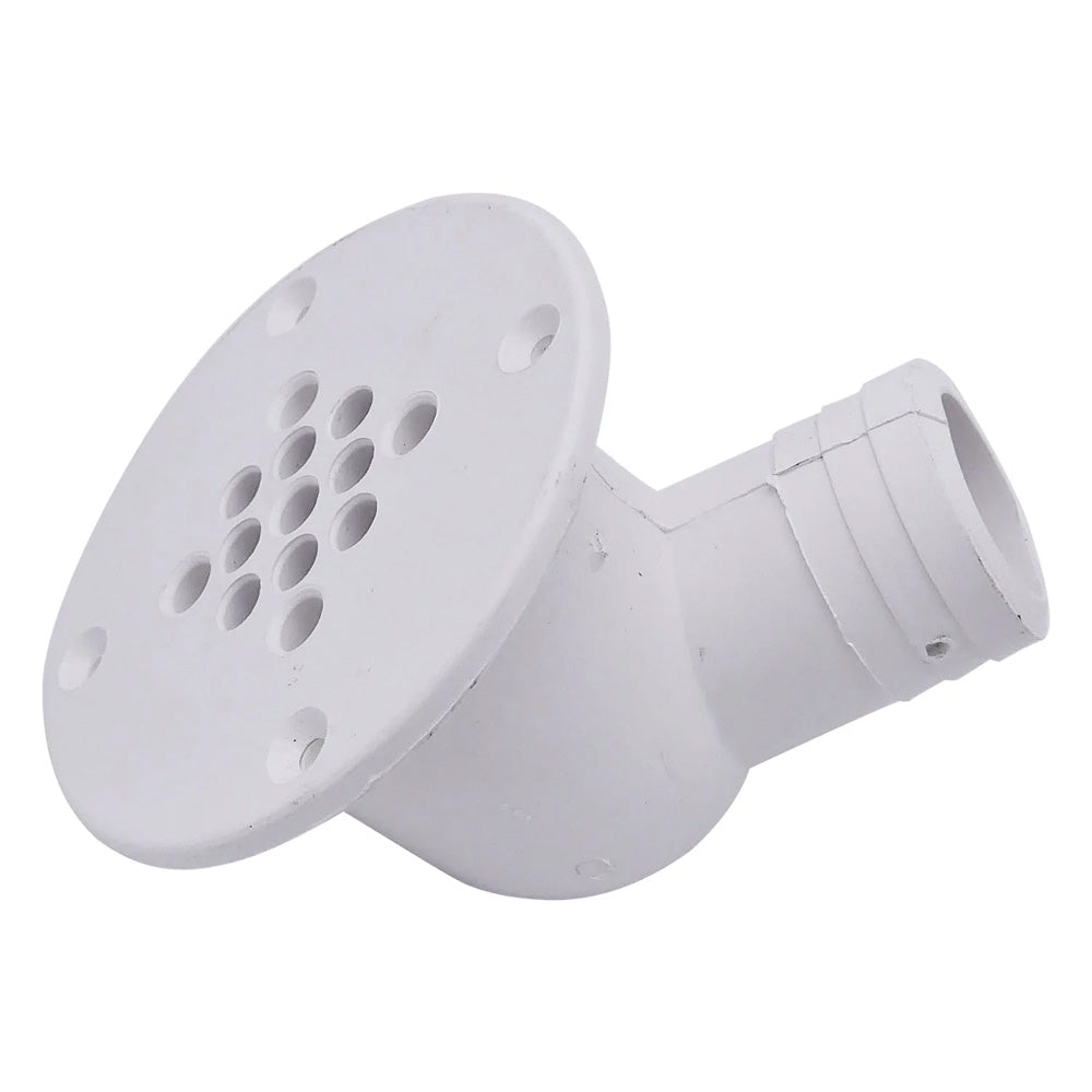 T-M Marine 90-Degree Cockpit Scupper Drain - White