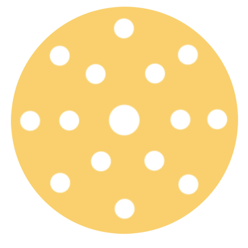 RUPES MULTIPURPOSE Paper Abrasive Discs 150mm (6") - 15 Holes - P220 Grit *Box of 100pcs [9.45PD220]