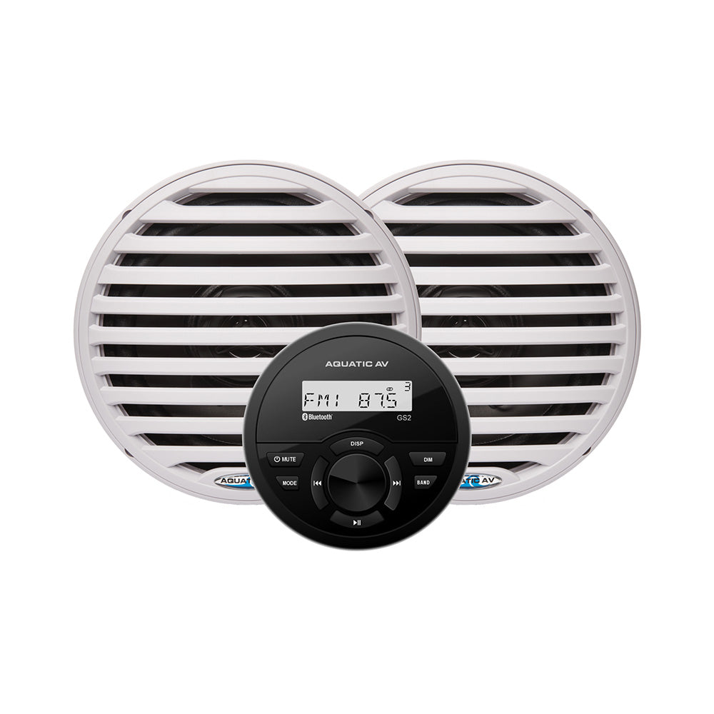 Aquatic AV GS2 Gauge Stereo  Pair of EC651 6.5" White Speakers [CK303]