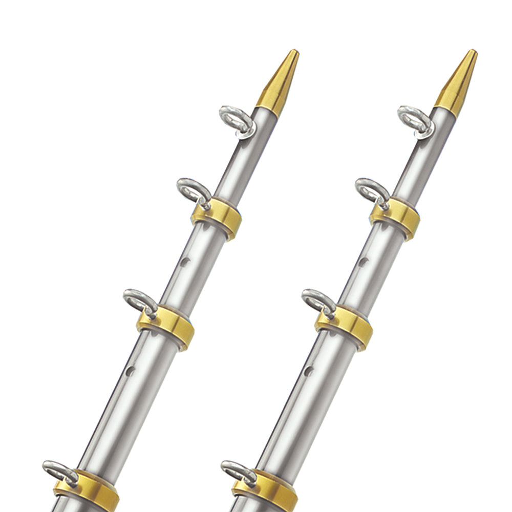 TACO 15&#39; Telescopic Outrigger Poles 1-1/8&quot; - Silver/Gold [OT-0441VEL15]