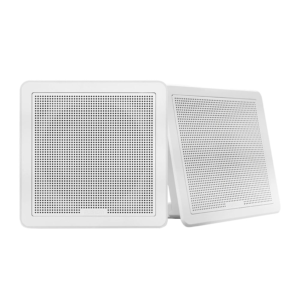 Fusion FM-65SW FM Series 6.5&quot; 120 Flush Mount Square Marine Speakers - White Grill - 120W [010-02299-10]