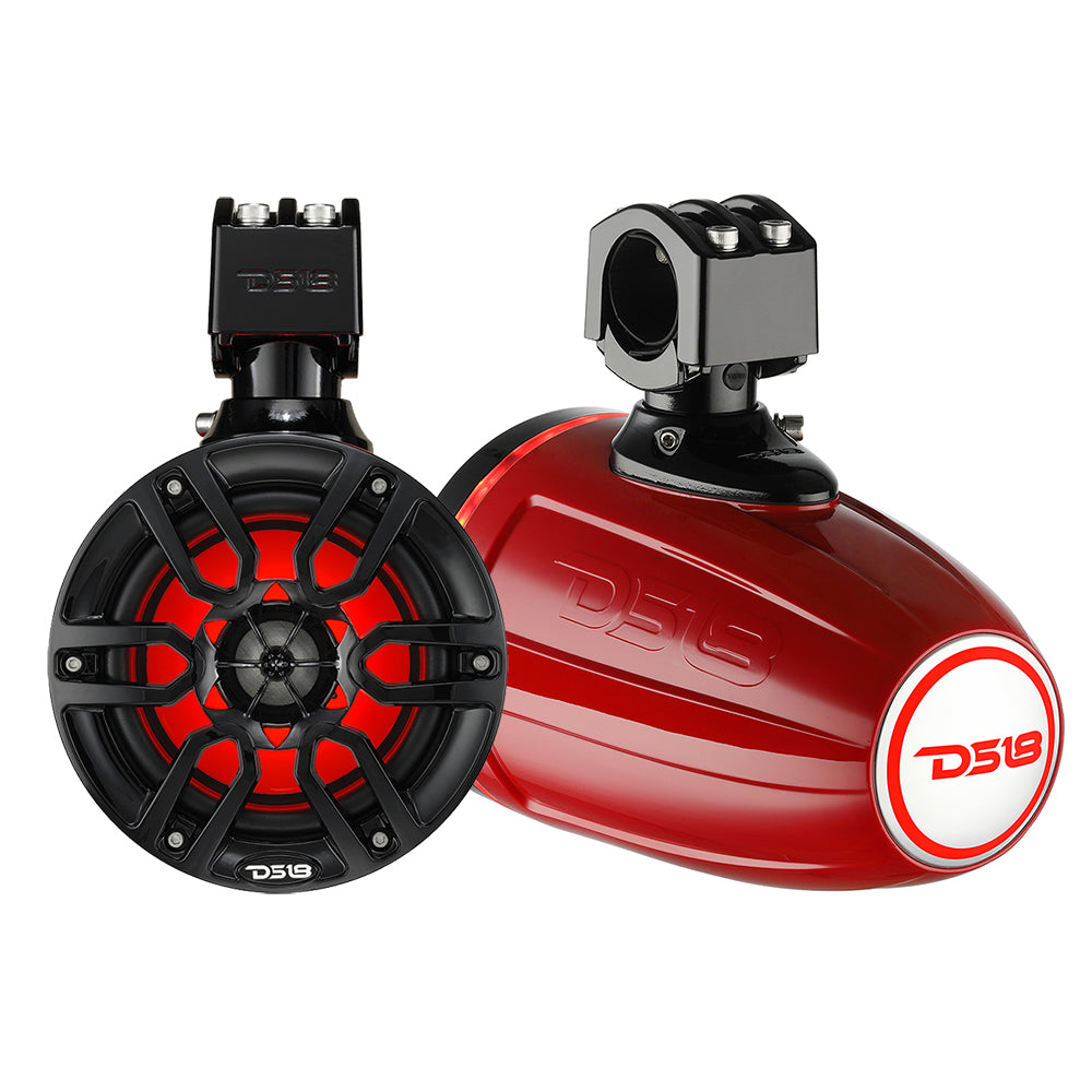 DS18 X Series HYDRO 6.5&quot; Wakeboard Pod Tower Speakers w/RGB LED Light - 300W - Red [NXL-X6TP/RD]