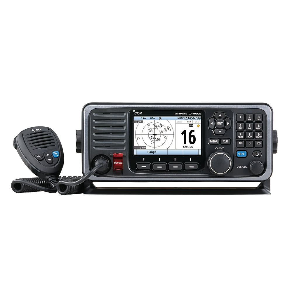 Icom IC-M605 Fixed Mount 25W VHF - Front and/or Rear Mic - w/Color Display [M605 31 USA]