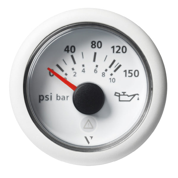Veratron 52mm (2-1/16") ViewLine Engine Oil Pressure Gauge - 150 PSI - White Dial  Bezel