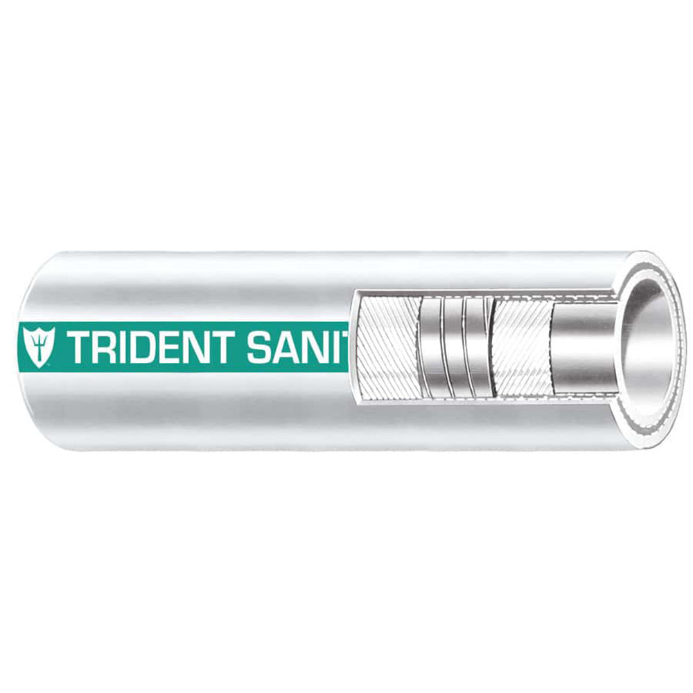 Trident Marine 1-1/2&quot; Premium Marine Sanitation Hose - White with Green Stripe - Sold by the Foot [102-1126-FT]