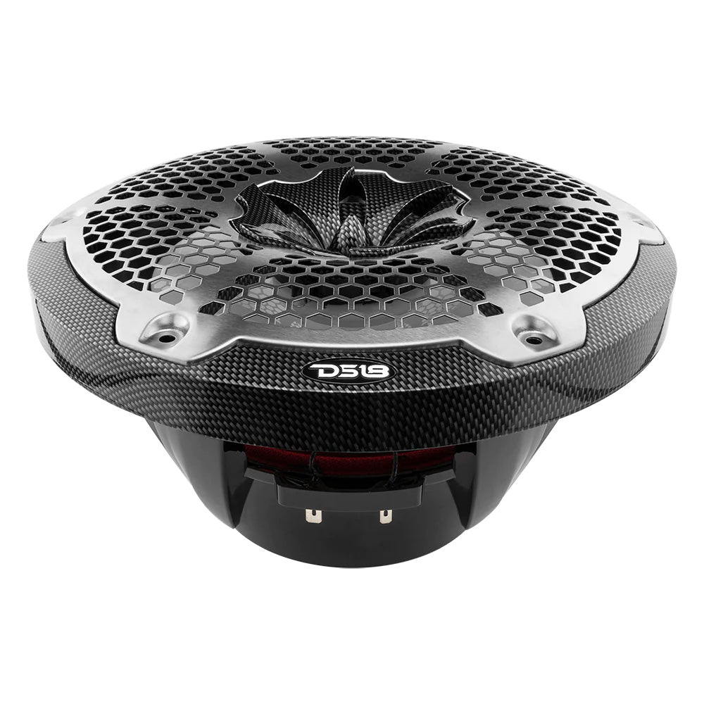 DS18 HYDRO 10&quot; 2-Way Speakers w/Bullet Tweeter  Integrated RGB LED Lights - Carbon Fiber [CF-10M]