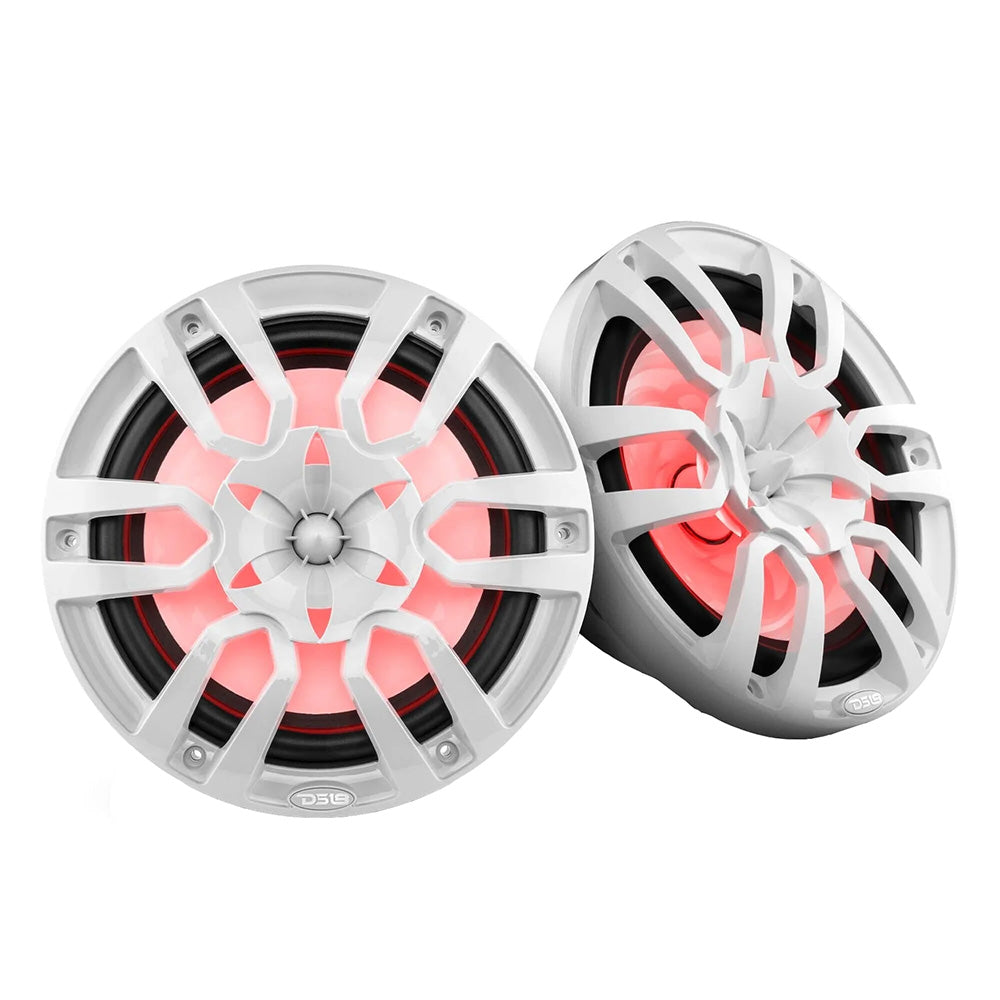 DS18 HYDRO 10&quot; 2-Way Marine Speakers w/Bullet Tweeters  Integrated RGB LED Lights - White [NXL-10/WH]