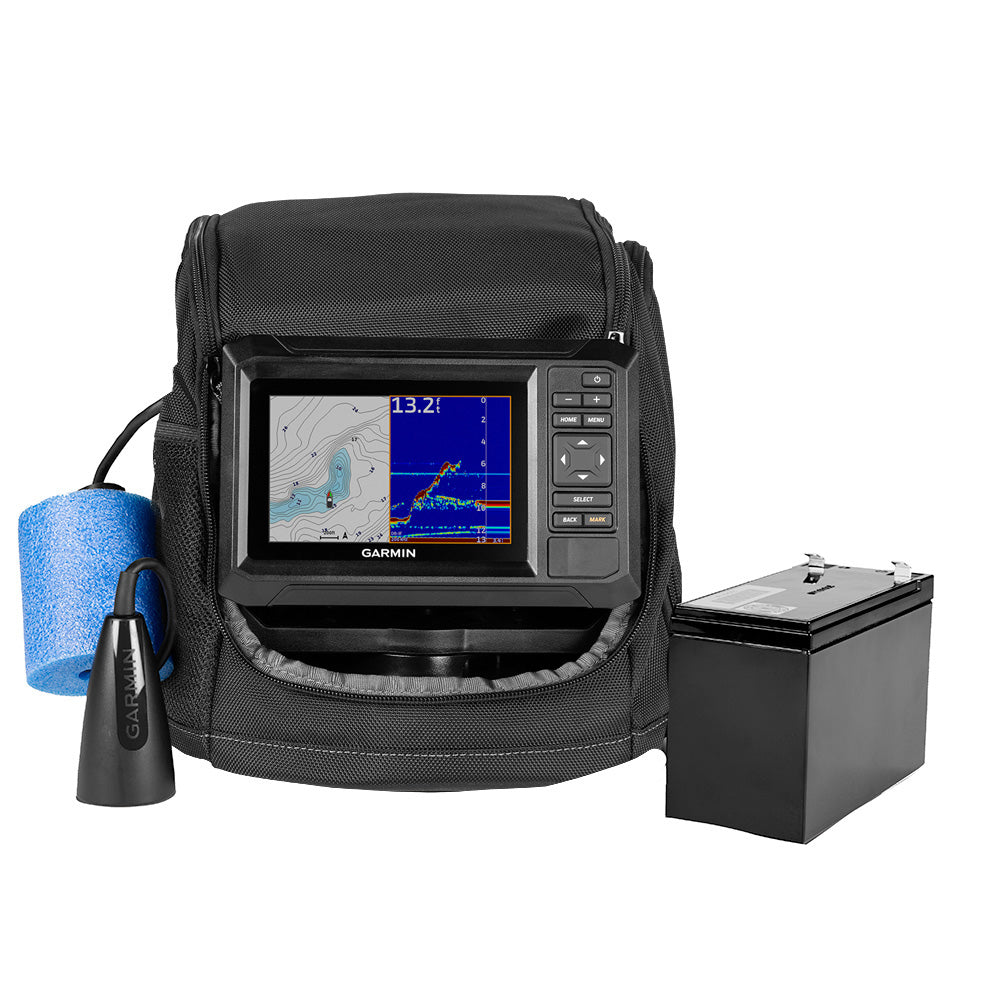 Garmin ECHOMAP UHD2 Keyed 5&quot; cv Ice Fishing Bundle w/ECHOMAP UHD2 53cv  Dual Beam-IF Transducer [010-02590-35]