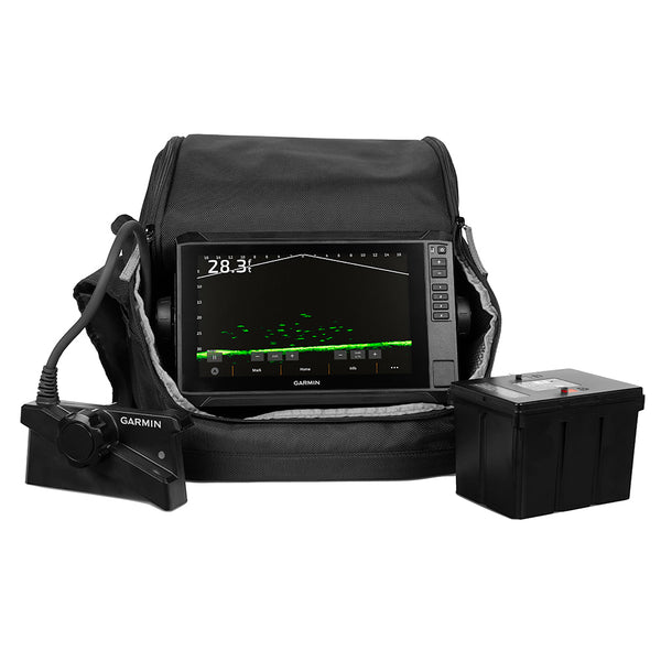 Garmin ECHOMAP UHD2 93SV LiveScope Plus Ice Fishing Bundle LI w/ECHOMAP UHD2 93sv, LiveScope Plus System  Lithium-ion Battery