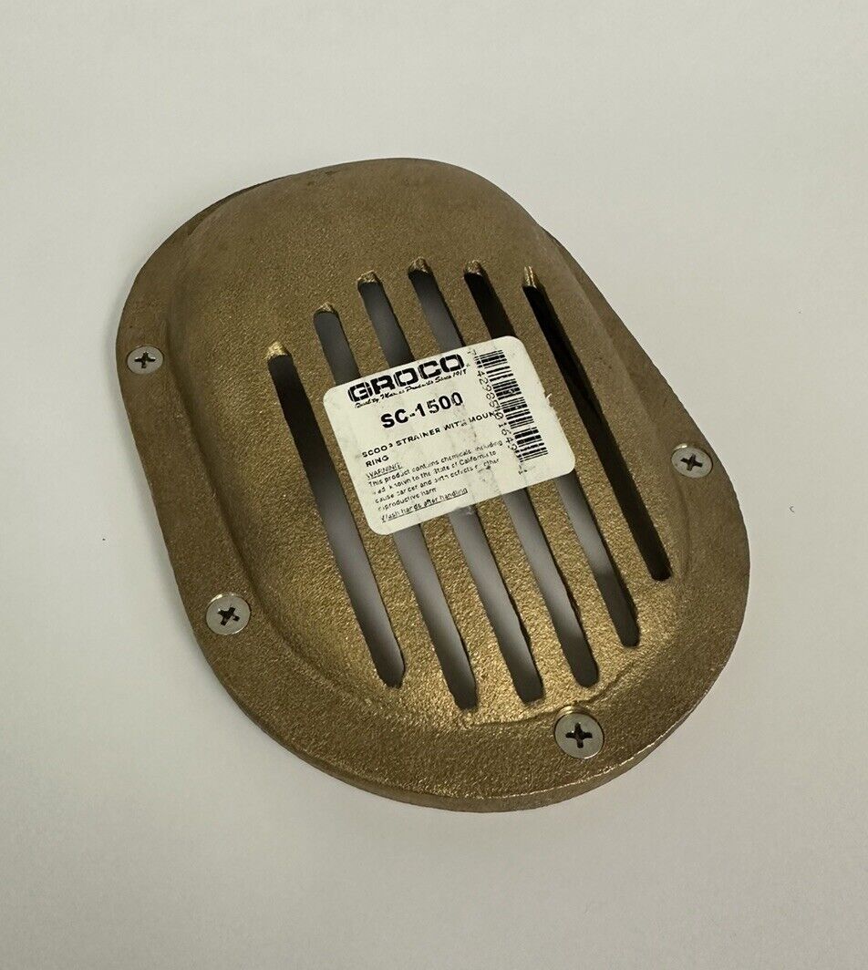 Groco SC-1500 Bronze Clam Shell Style Hull Strainer with Mount Ring