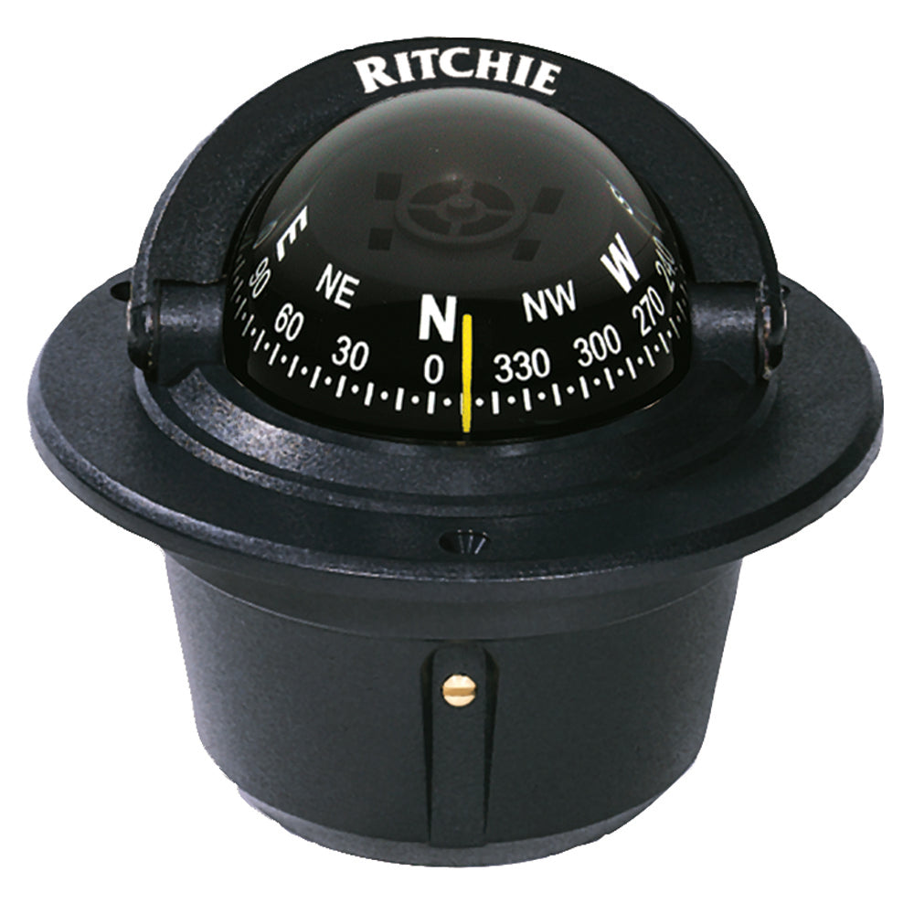 Ritchie F-50 Explorer flush-mount boat compass in black